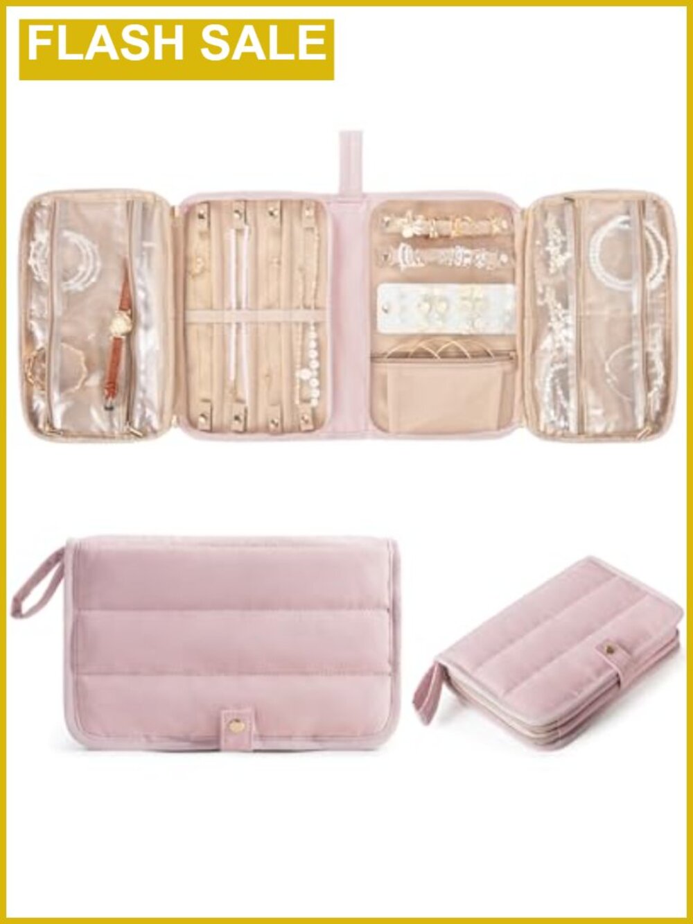 Travel Jewelry Case Organizer Foldable Necklace Earring Bracelet Holder